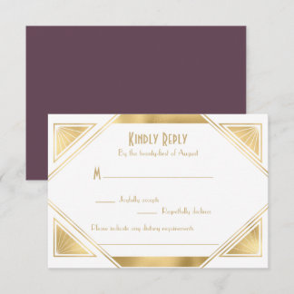 Elégant chic Great Art Déco carte RSVP