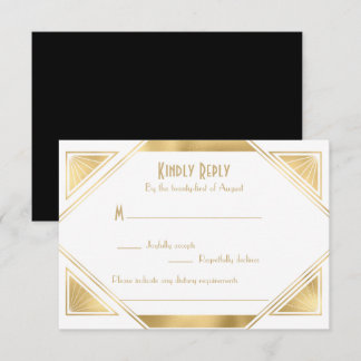 Elégant chic Great Gatsby Art Déco carte RSVP