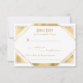 Elegant chic Great Gatsby Art Deco RSVP-kaart RSVP Kaartje (Voorkant)