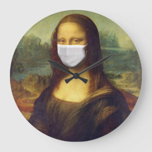 Elegant Chic Green Mona Lisa Covid 19 schilderijen Grote Klok