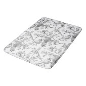 Elegant Chic  Grey Roos Floral Badmat (Gekanteld)