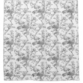 Elegant Chic  Grey Roos Floral Douchegordijn (Voorkant)