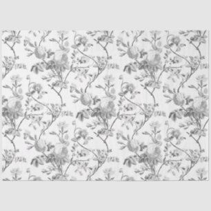 Elegant Chic Grey Roos Floral Tissuepapier