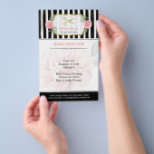 Elegant Chic Hair Stylist Gold Scissors Stripes Flyer (Hand)