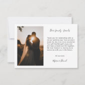 Elegant Chic Hand Lettering Script Weddenfoto Bedankkaart (Achterkant)