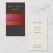 Elegant Chic Interior Designer Striped Rust Brown Visitekaartje (Voorkant / Achterkant)