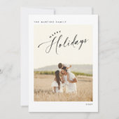 Élégant Chic Joyeux Vacances Photo Carte de Noël (Devant)