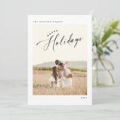 Élégant Chic Joyeux Vacances Photo Carte de Noël (Debout devant)