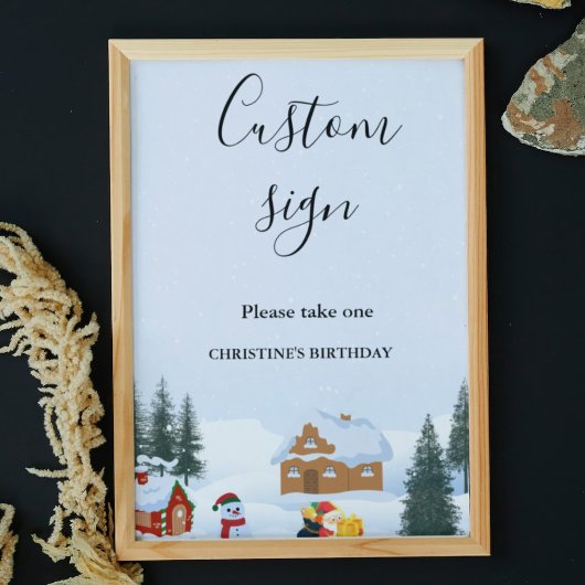 Elegant & chic Kerstmis aangepaste teken tafel Tek Poster