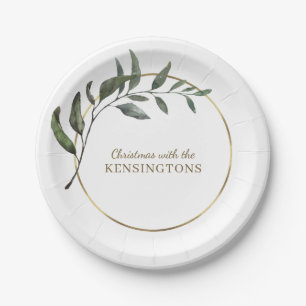 Elegant Chic Kerstmis Gold Foil Greenery Papieren Bordje
