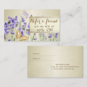 Elégant Chic Lavander Carte de référence (Devant / Derrière)