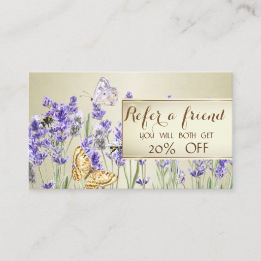 Elégant Chic Lavander Carte de référence (Devant)