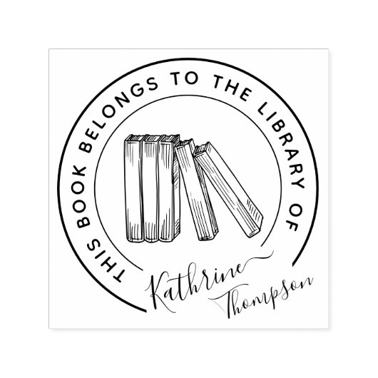 Elegant Chic Library Stijlvolle aangepaste naamboe Zelfinktende Stempel (Design)