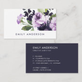 ELEGANT CHIC LILA PAARS ROOS PEONY FLORAL BUNCH VISITEKAARTJE (Voorkant / Achterkant)