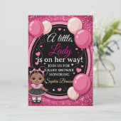 Elegant &Chic "Little Lady" Baby Shower Invitation (Debout devant)