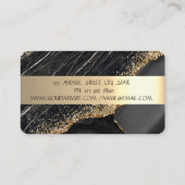 Elegant Chic Lotus Black Marmer Visitekaartje (Achterkant)