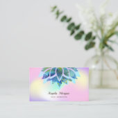 Elegant Chic Lotus Flower Holographic Visitekaartje (Staand voorkant)