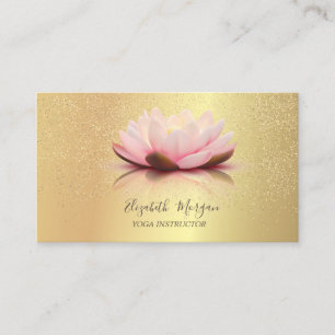 Elegant Chic Lotus Gold Confetti Yoga Instructor Visitekaartje