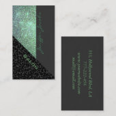 Elegant chic luxe hedendaagse leopard glittery visitekaartje (Voorkant / Achterkant)
