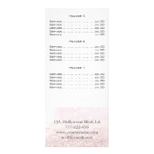 Elégant chic luxe moderne carte de menu rose glitt (Dos)