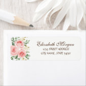 Élégant Chic Luxe Rose Roses Étiquette de adresse (En situation)