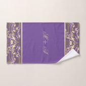 Élégant Chic Luxueux Tourbillons Dorés Monogramme (Serviette à main)