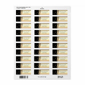 Elegant Chic Luxury, Faux Gold, Black, Ladybugs Etiket (Full Sheet)