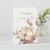 Elegant chic magnolia kaart (Staand voorkant)