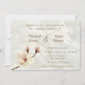 Elegant Chic Magnolia, Marble Wedding Invitation Kaart (Voorkant)