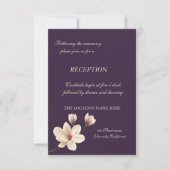 Elegant Chic Magnolia Wedding Reception Kaart (Voorkant)