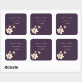 Elegant Chic Magnolia Wedding Vierkante Sticker (Vel)