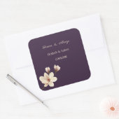 Elegant Chic Magnolia Wedding Vierkante Sticker (Envelop)