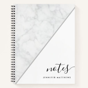 Elegant Chic Marble - gepersonaliseerd Notitieboek