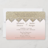 Elegant Chic Mariage damassé Invitation (Devant)