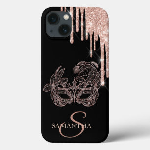 Elegant Chic Masque Roos Gold Glitter Drivers iPhone 13 Hoesje