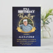 Elegant Chic Men Invitations de 93e anniversaire (Debout devant)