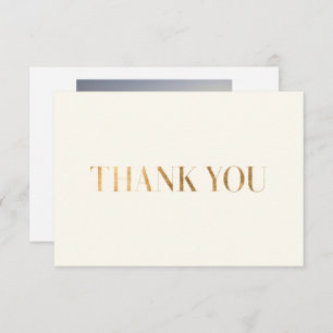 Élégant chic Merci d'or ivoire Carte photo
