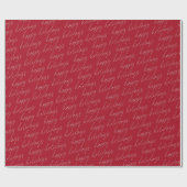 Elegant Chic Minimalist Prettige feestdagen | Rood Cadeaupapier (Vlak)