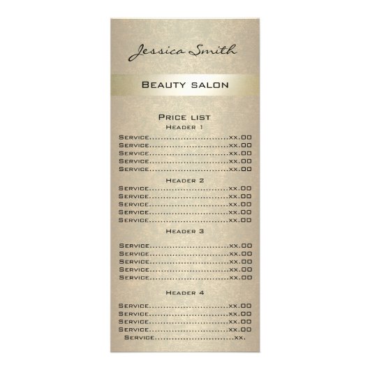 Elegant chic modern luxe faux goudmenukaart reclamekaart (Voorkant)