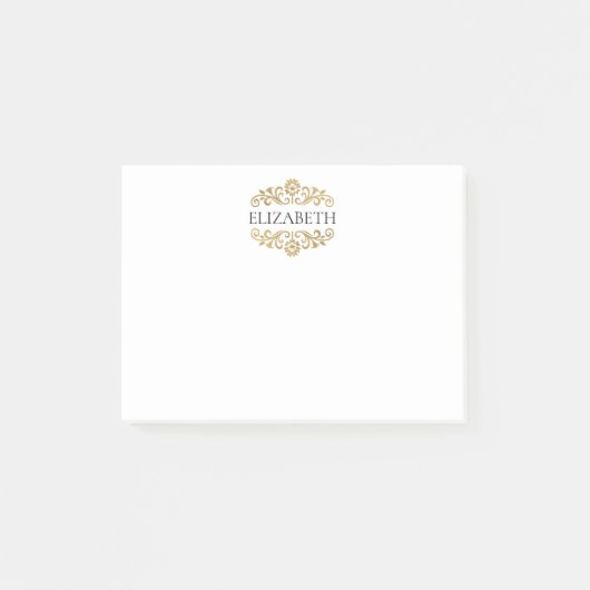 Elegant Chic Modern Monogram Black Gold  Post-it® Notes (Voorkant)