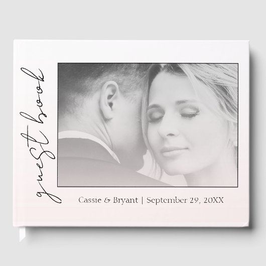 Élégant Chic Moderne Blush rose Mariage Livre d'hô (Recto)