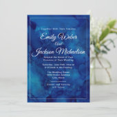 Élégant Chic Moderne Invitation de Mariage Bleu Nu (Debout devant)