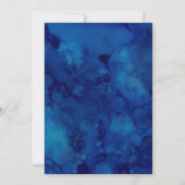 Élégant Chic Moderne Invitation de Mariage Bleu Nu (Dos)