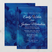 Élégant Chic Moderne Invitation de Mariage Bleu Nu (Devant / Derrière)