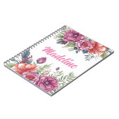 Elegant Chic Monogram Flower Pattern Personalized Notitieboek (Linkerzijde)