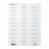 Elegant Chic Monogram Navy Blue Modern Typografie Etiket (Full Sheet)