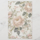 Élégant Chic Monogramme Floral Papier papeterie (Dos)