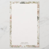Élégant Chic Monogramme Floral Papier papeterie (Devant)