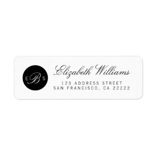 Élégant Chic Monogramme Retourner les étiquettes d