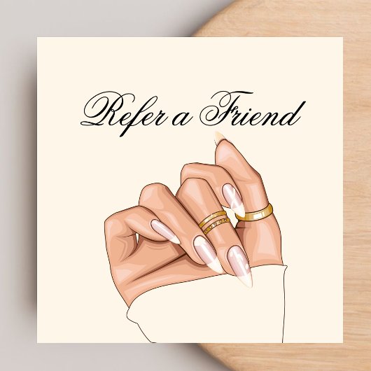 Elégant Chic Nail Salon Manicurist Carte de référe